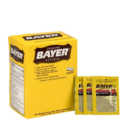FIRST AID ONLY Bayer Aspirin, 50x2/box 12408